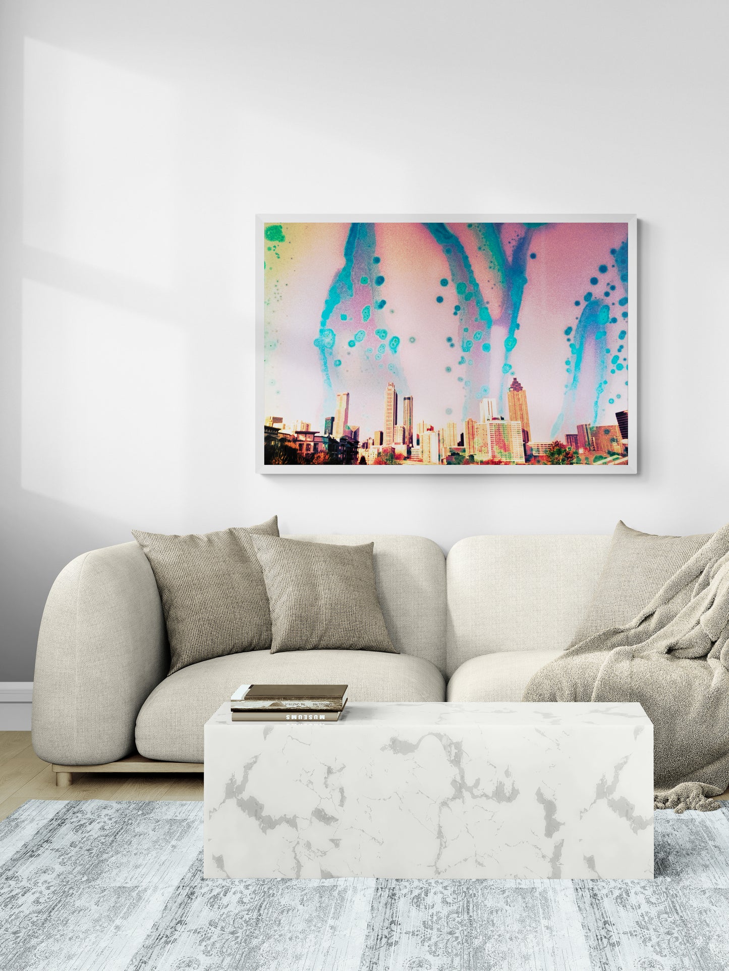 Pink & Blue Atlanta Skyline