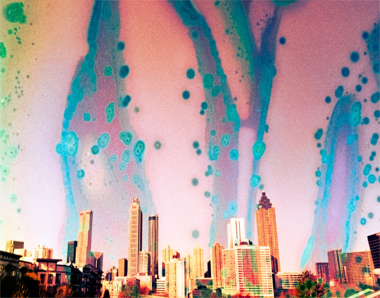Pink & Blue Atlanta Skyline