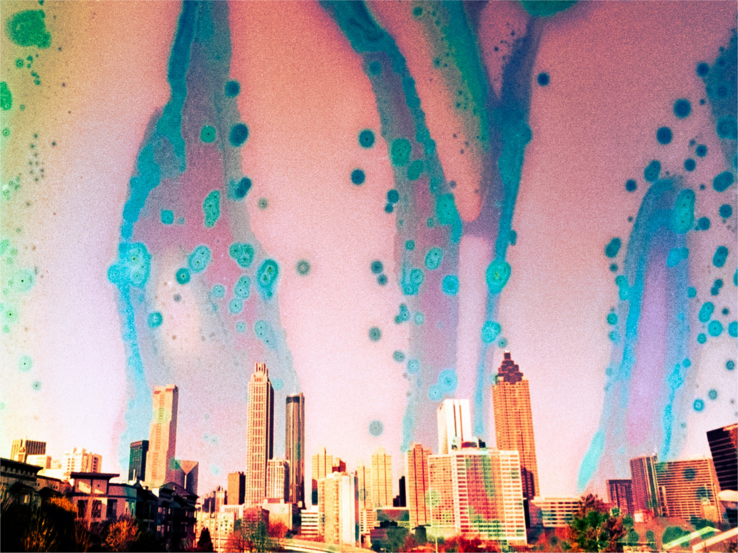 Pink & Blue Atlanta Skyline