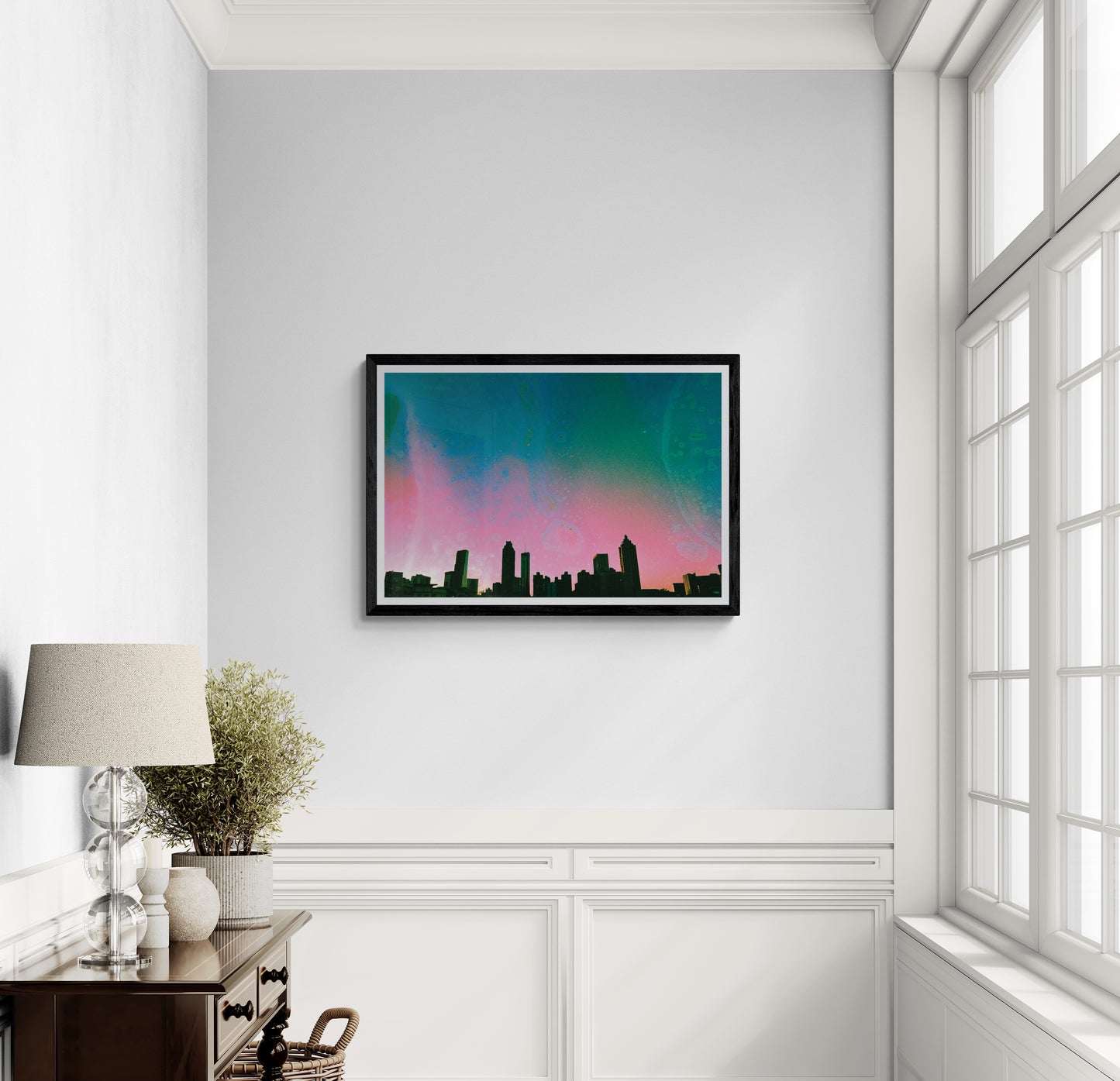 Teal & Pink Atlanta Skyline